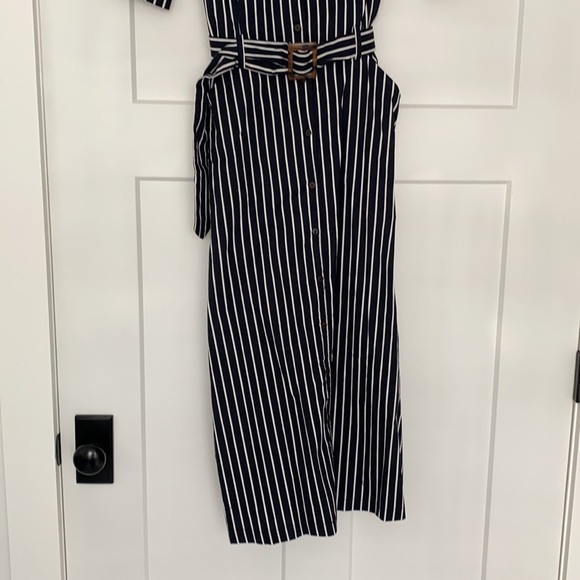 Mango Outlet Navy And White Midi Shirt Dress. - Picture 5 of 8